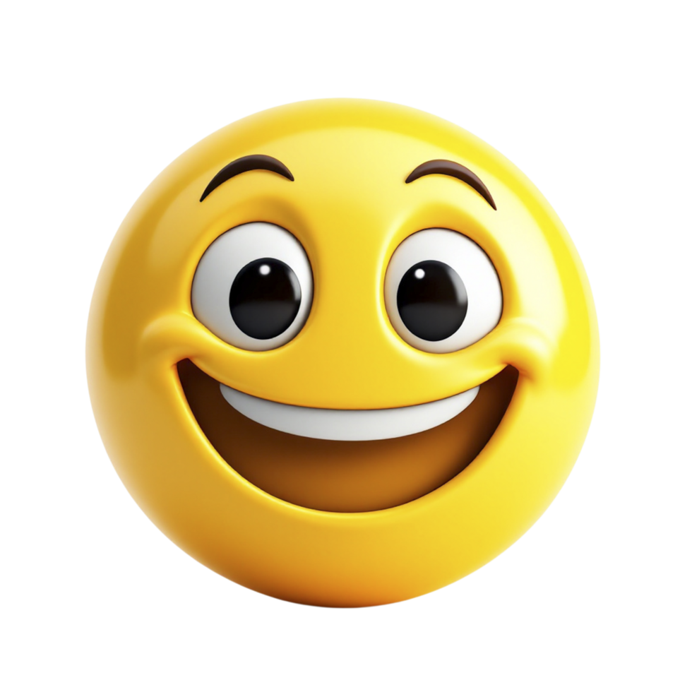 A smiling yellow emoticion with a black background png