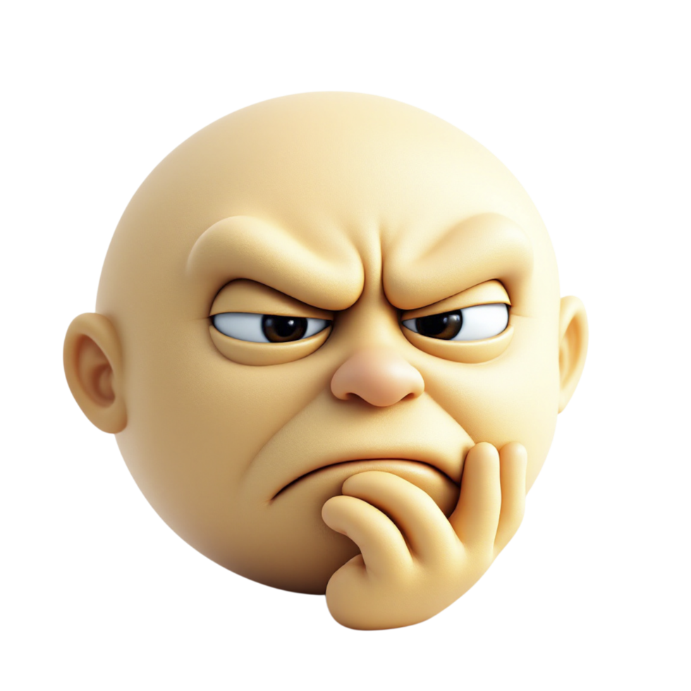 A cartoon head with an angry expression png