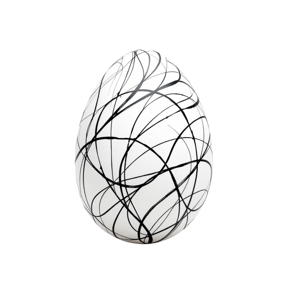 A white egg with black lines on it png