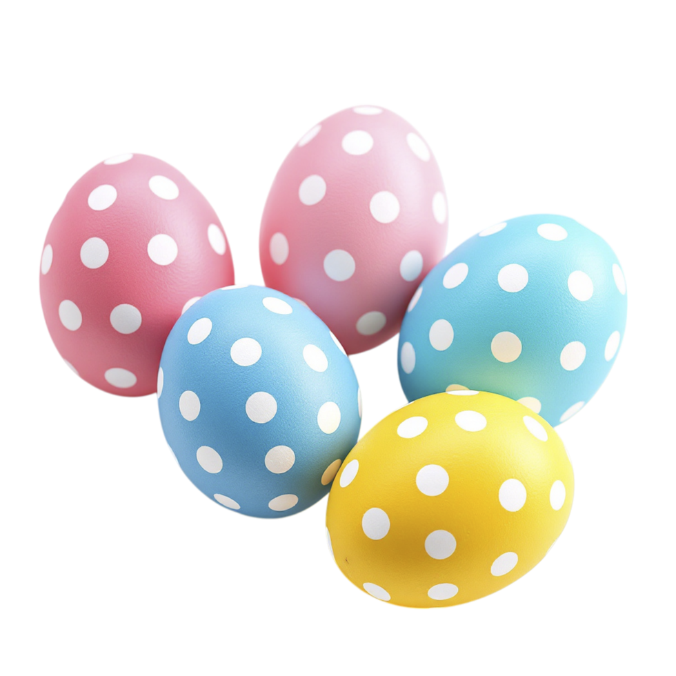 Easter eggs with polka dots png