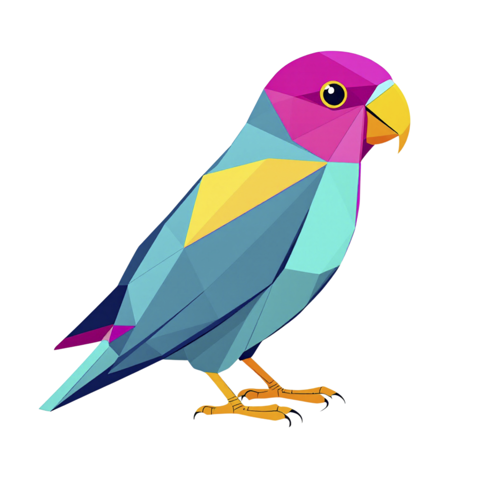 A colorful bird with a yellow beak and blue and purple feathers png