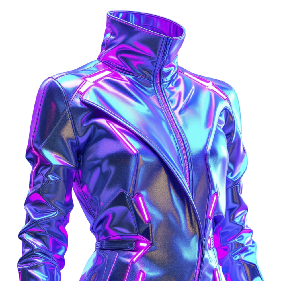 A shiny jacket with neon lights png