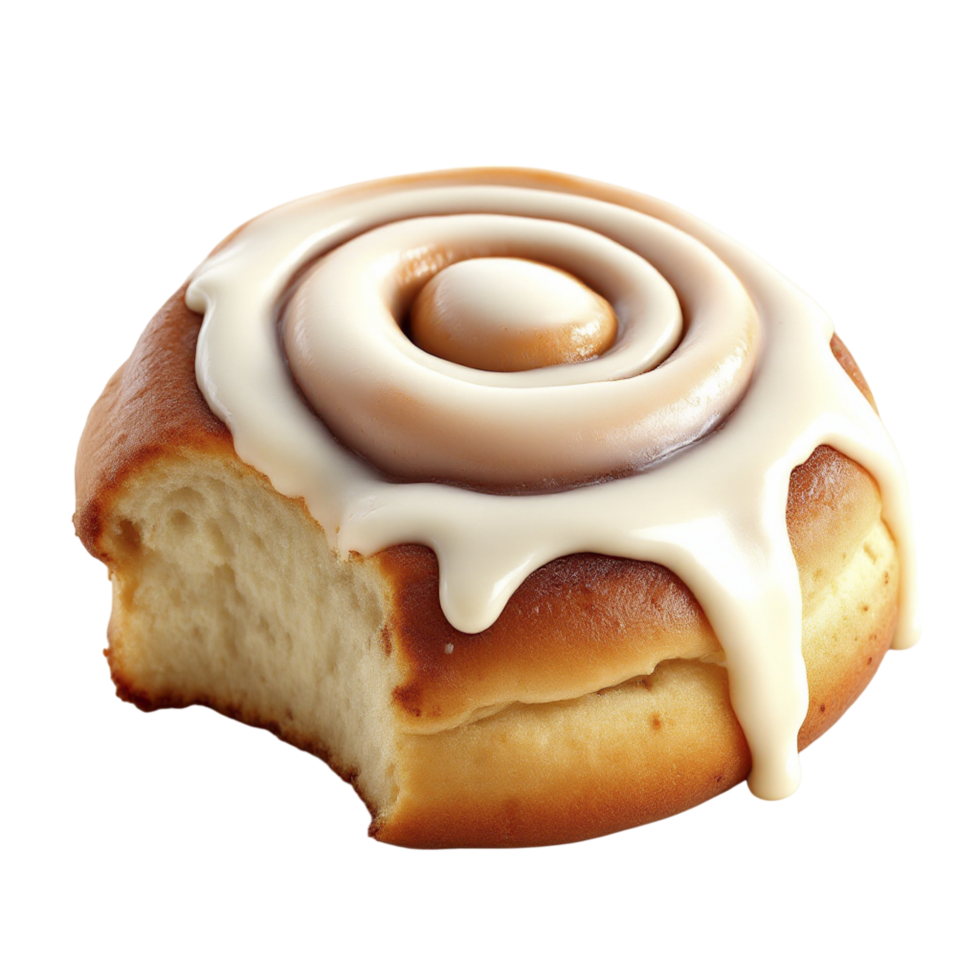 A cinnamon roll with icing on it png