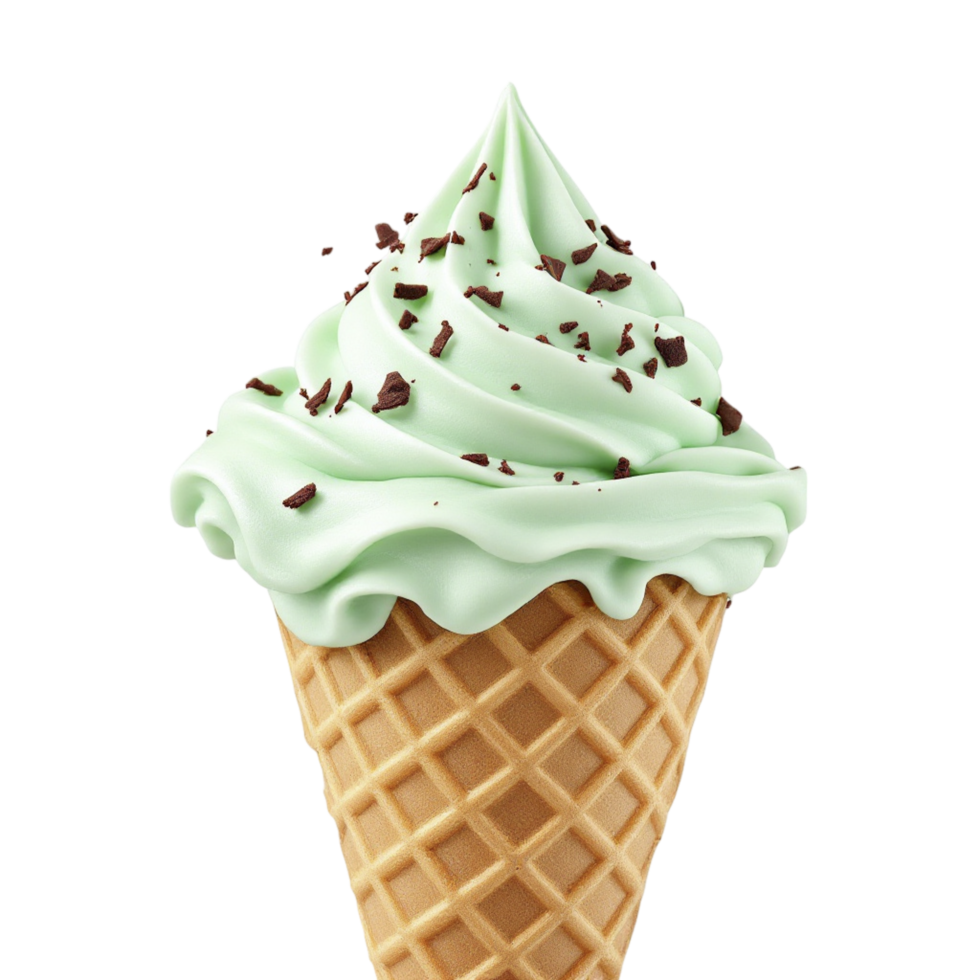 Ice cream with mint and chocolate on a black background png