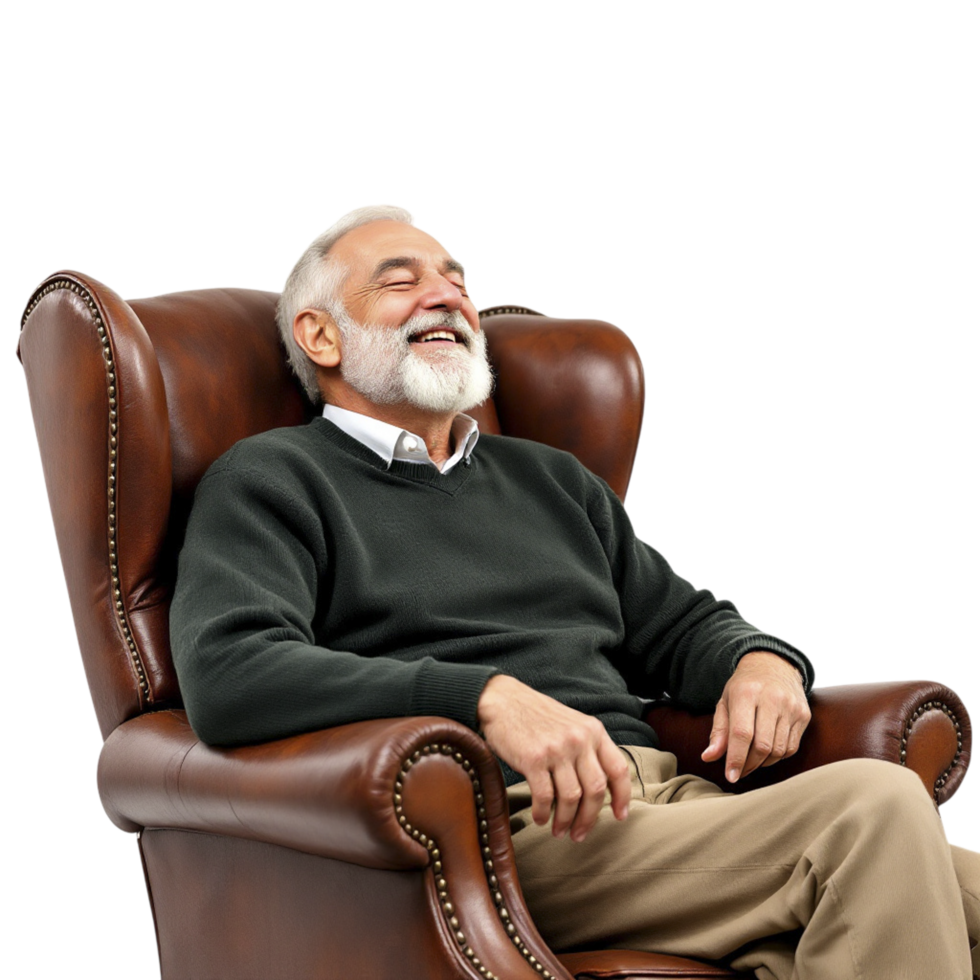 Man sitting in a chair png