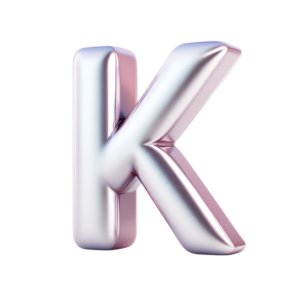A metallic letter k in the shape of a k png