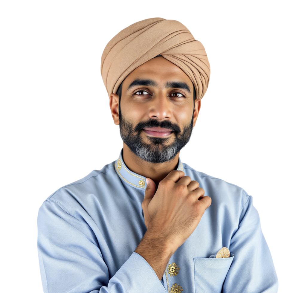 A man in a turban posing for a photo png