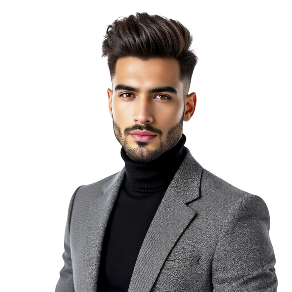 A man in a suit and turtleneck png