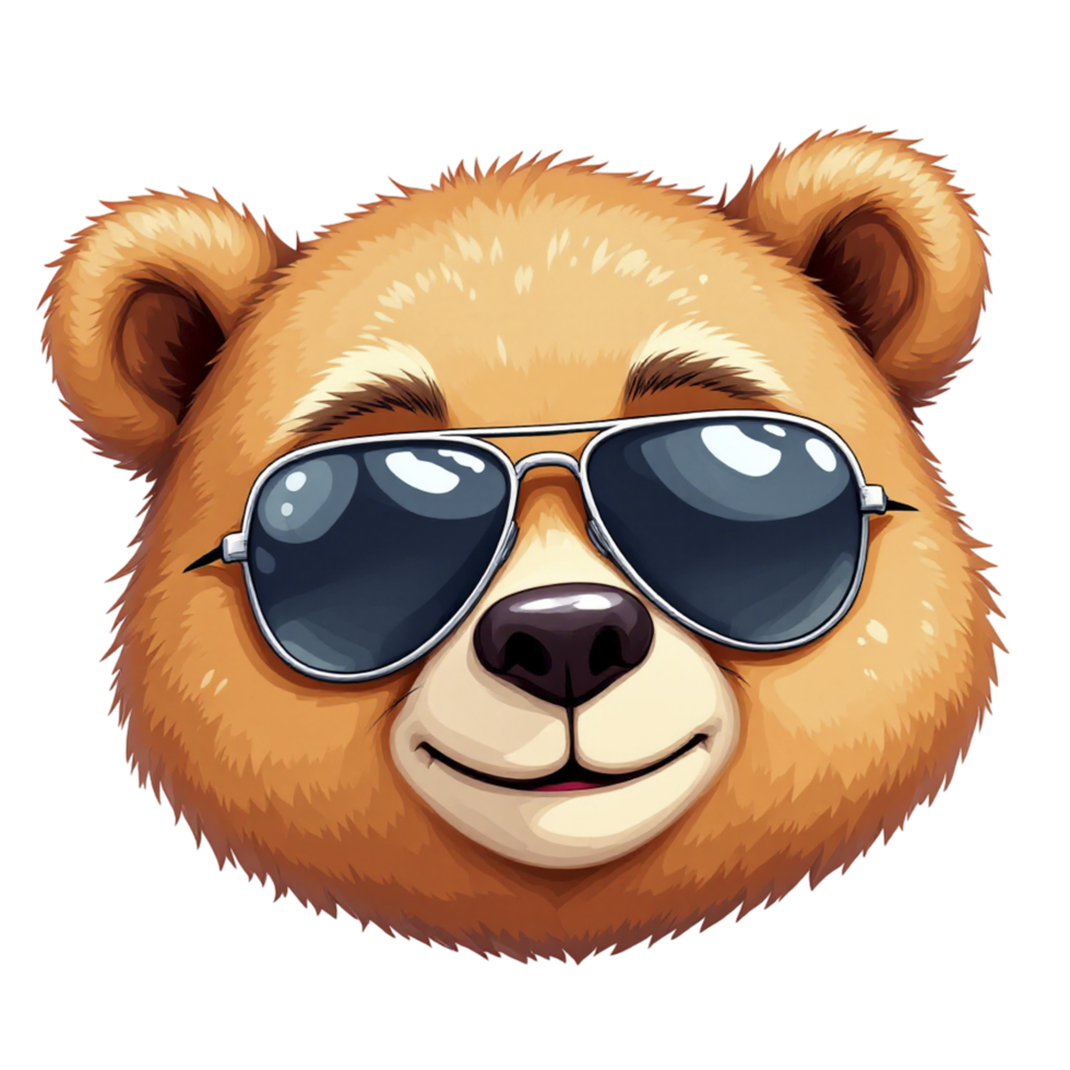 A cartoon bear wearing sunglasses png