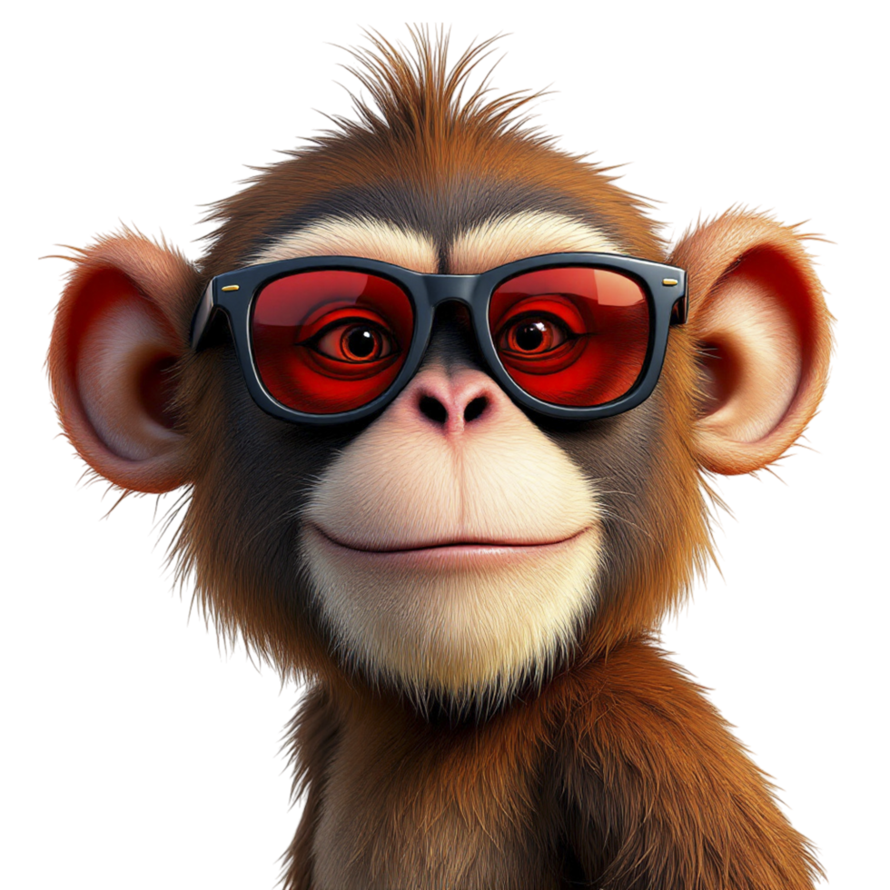 A cartoon monkey wearing sunglasses png