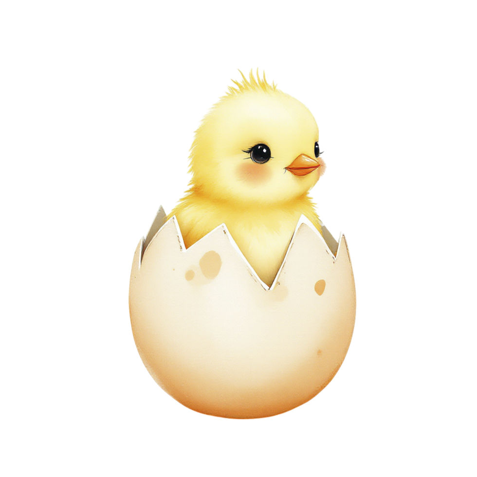A little chick is coming out of an egg png