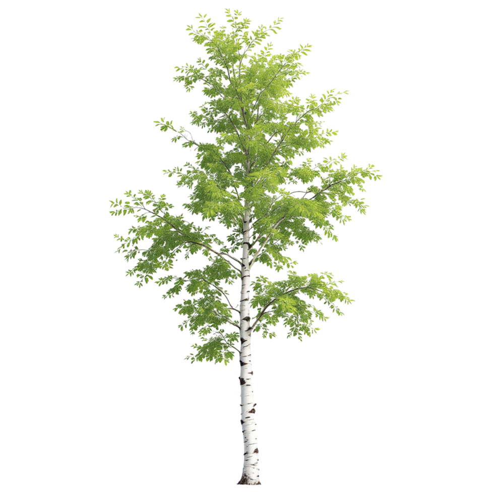 A single birch tree is shown against a black background png