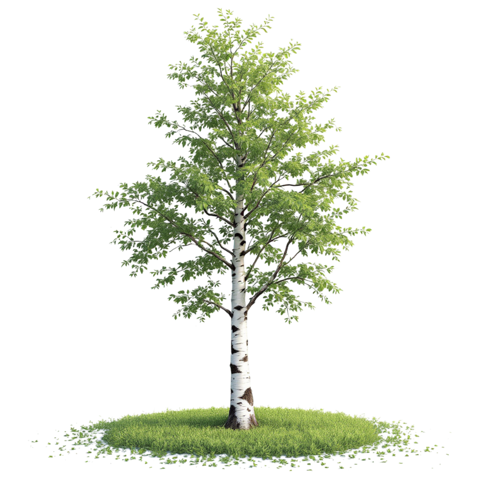 A tree is shown in the middle of a grassy field png
