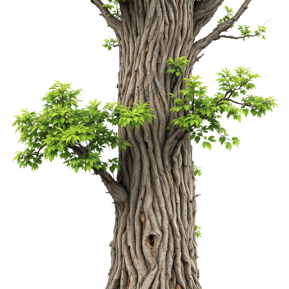 A tree with green leaves and a trunk png