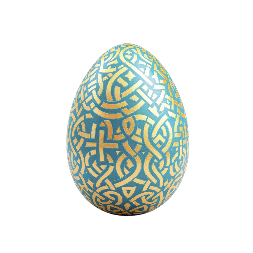 An easter egg with a pattern of celtic design png