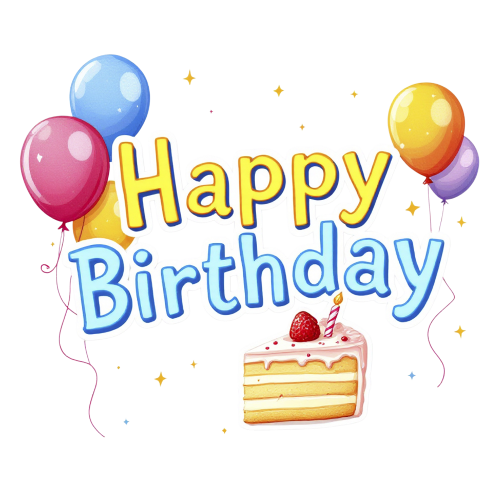 Happy birthday sticker png