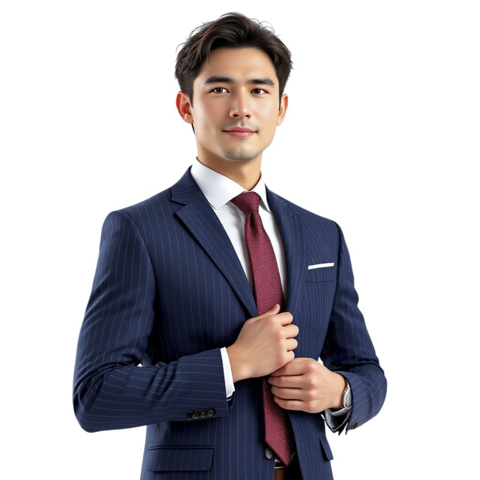 Asian man in suit and tie png