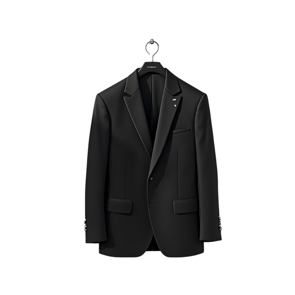 A black suit on a hanger png