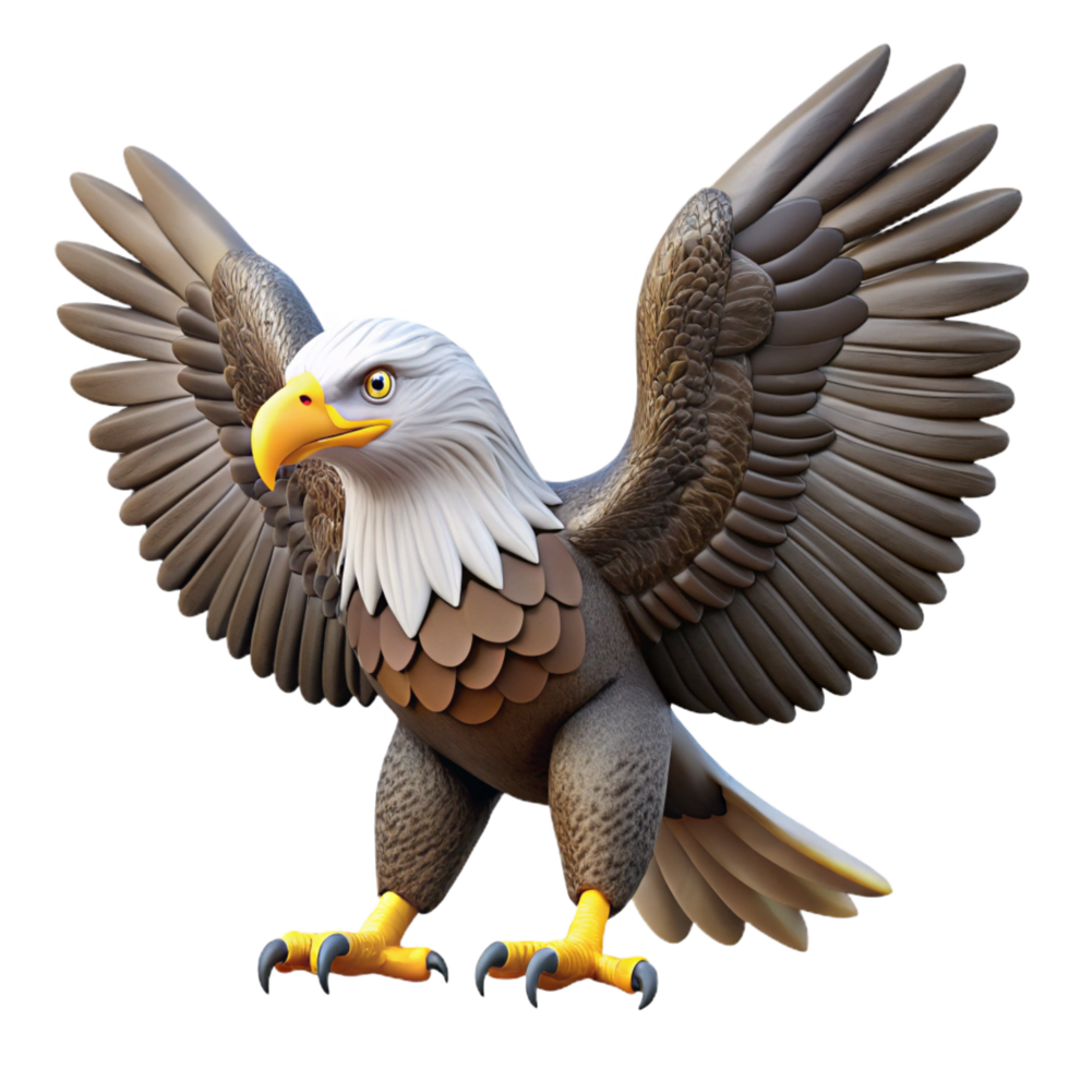 wonderful creative A majestic bald eagle, wings spread, talons extended 4K png