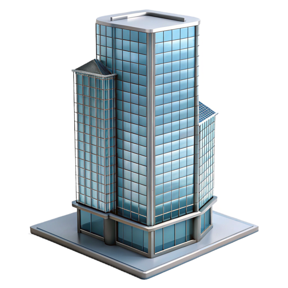 magnificent modern Modern skyscraper, glass and steel, detailed png
