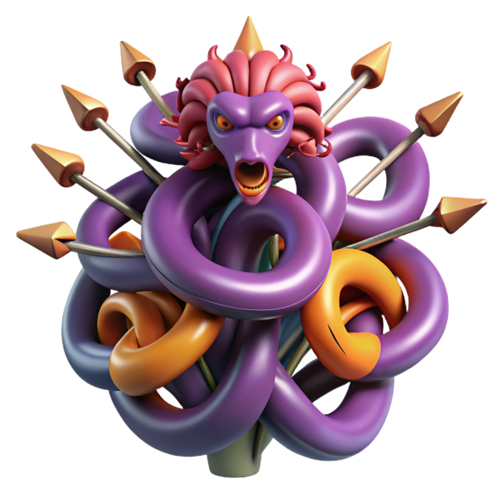 stunning vintage Medusa's Arrows, venomous, deadly, high resolution png