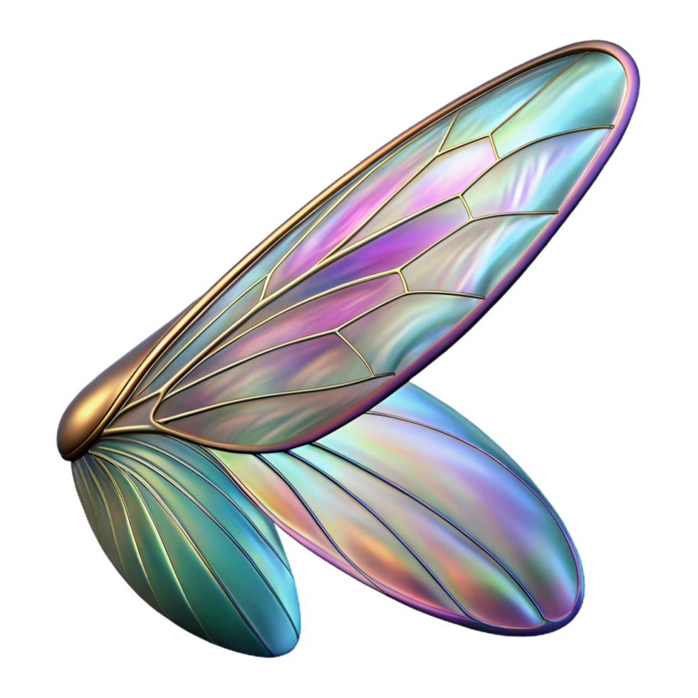 elegant creative Alien insect wing, iridescent, delicate veins exclusive png