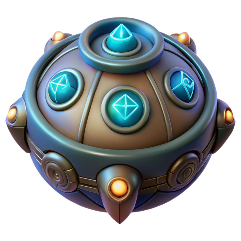 extraordinary traditional Intricate alien artifact with glowing runes and symbols original png