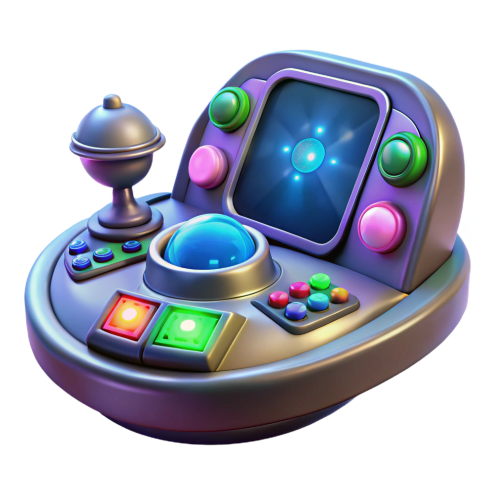 dramatic vintage Alien spaceship cockpit control panel with glowing buttons and holographic display genuine png