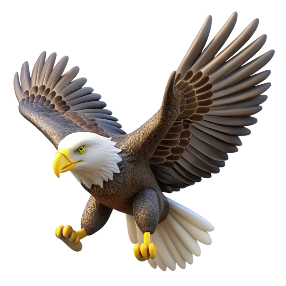 magnificent traditional A flying Bald Eagle, 4K png