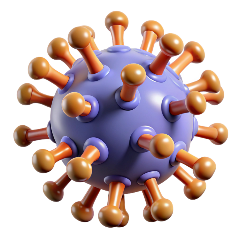 wonderful artistic A virus, generic virus particle, scientifically accurate, original png
