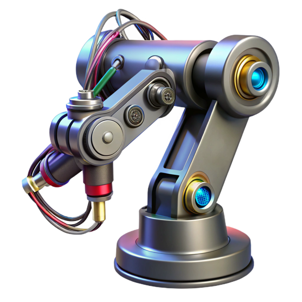 elegant contemporary Cyberpunk robotic arm with intricate wiring high quality png