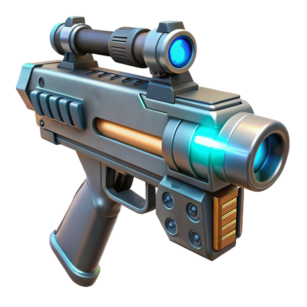 magnificent classic Futuristic weapon with laser sight high resolution png