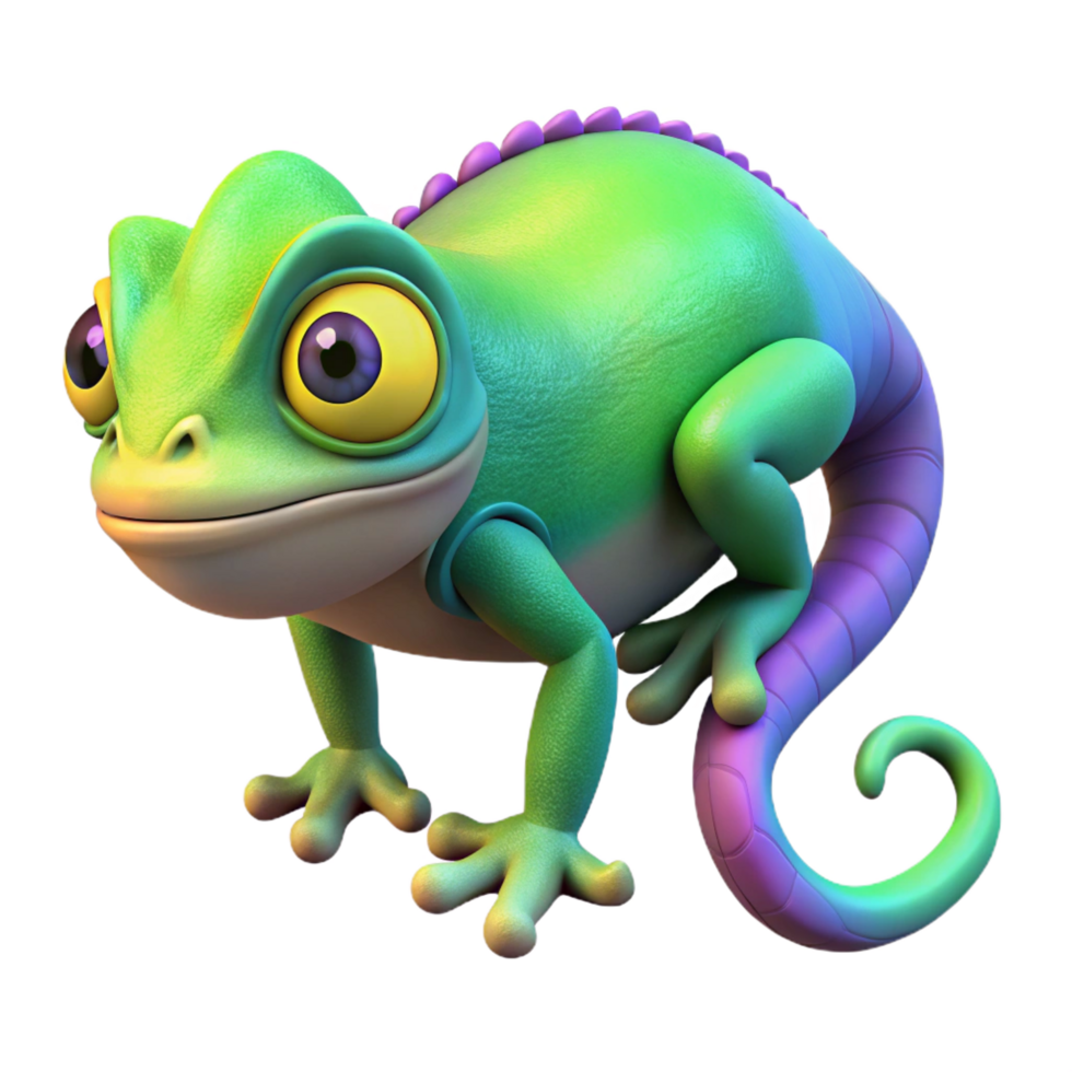 vibrant rustic A chameleon changing color high quality png