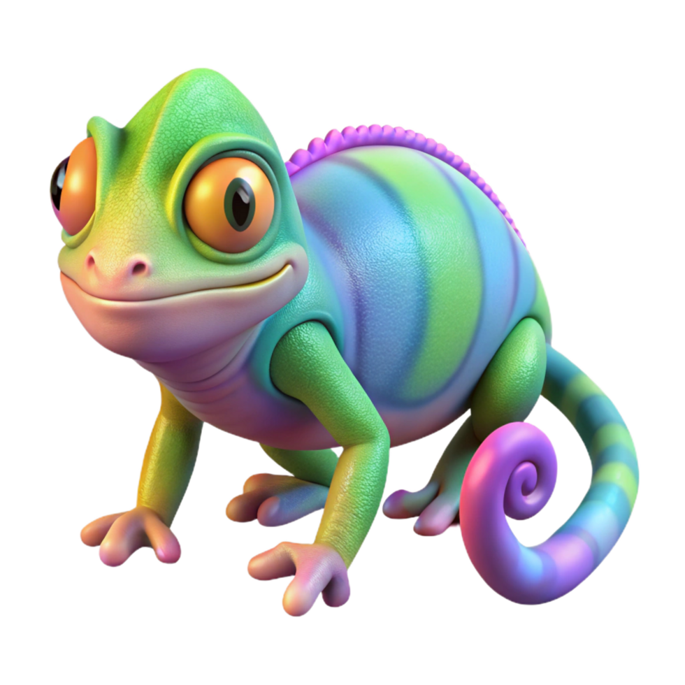 serene minimalist A chameleon, changing color original png