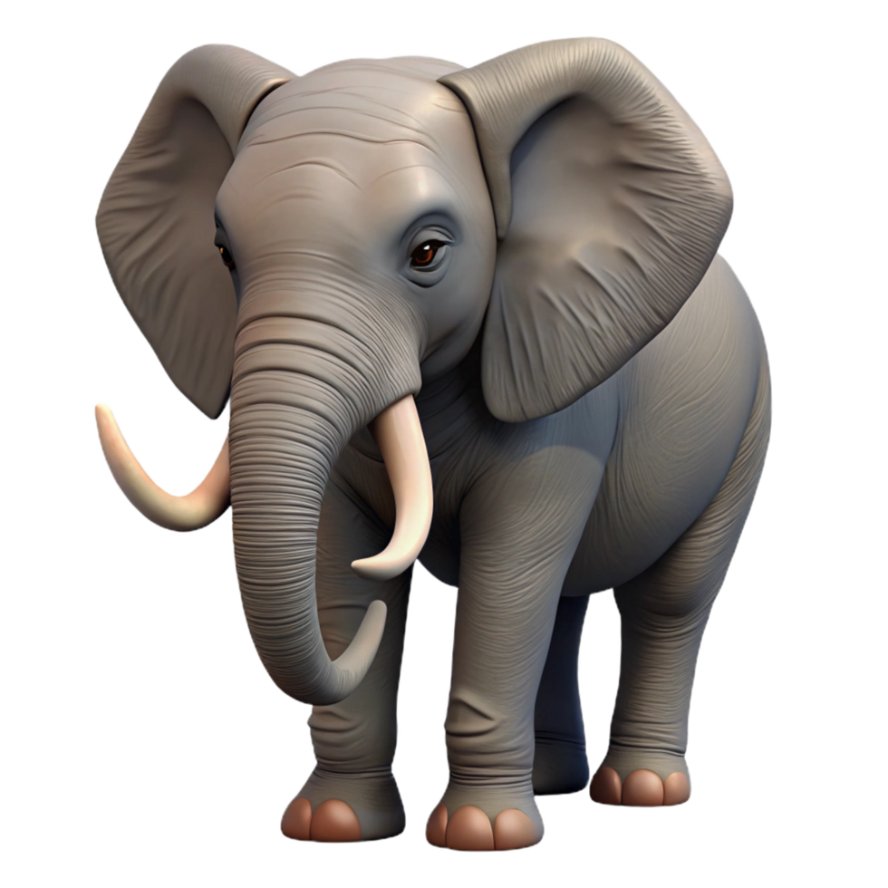 impressive creative An African elephant, trunk raised high resolution png