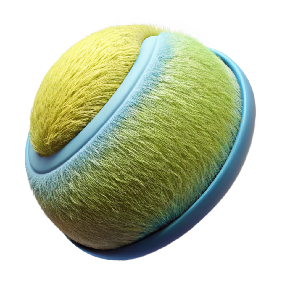 elegant minimalist A tennis ball, fuzzy texture detailed png