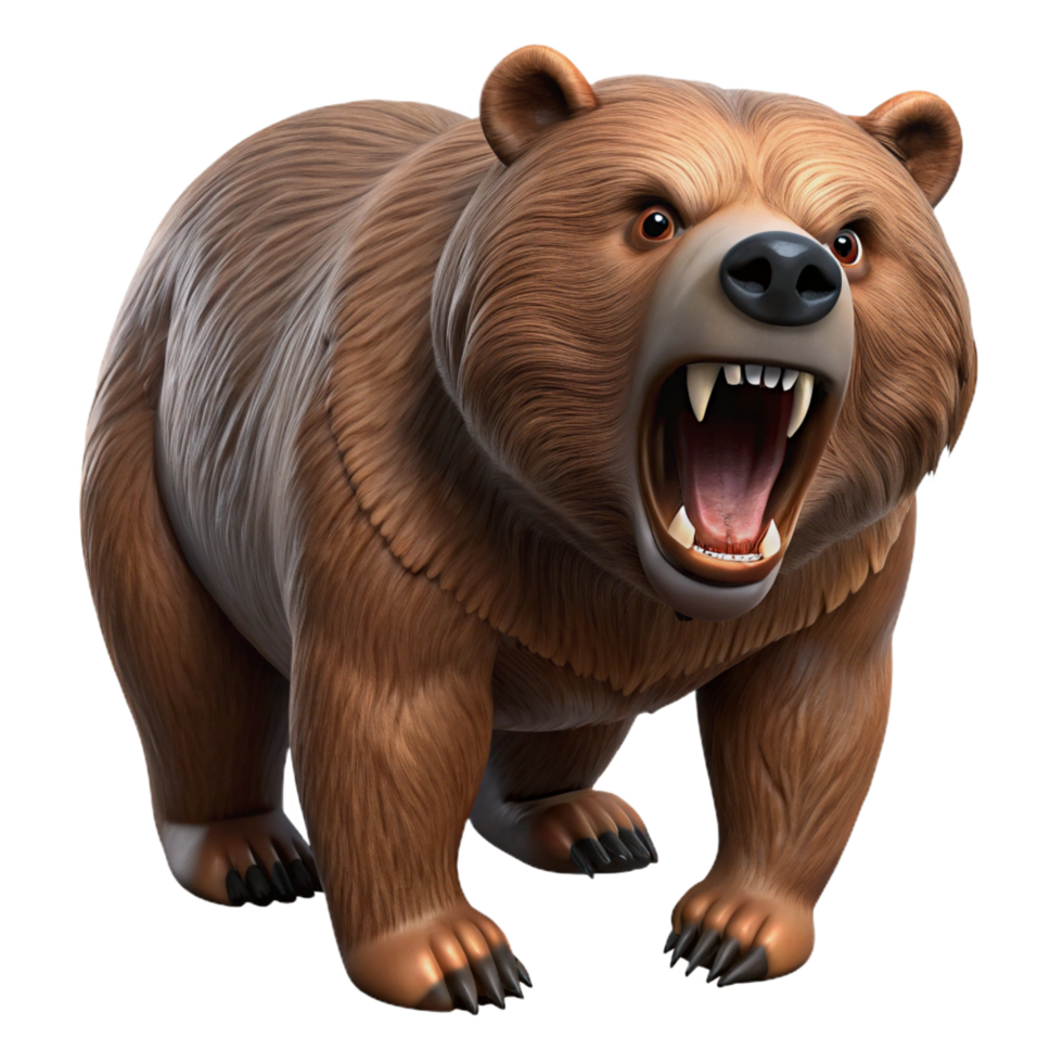 wonderful rustic A growling Grizzly Bear, genuine png