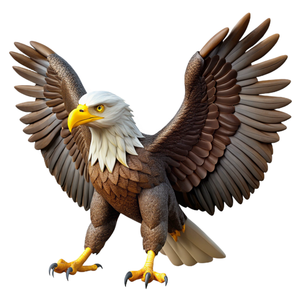 dramatic creative A majestic Bald Eagle with wings spread, authentic png
