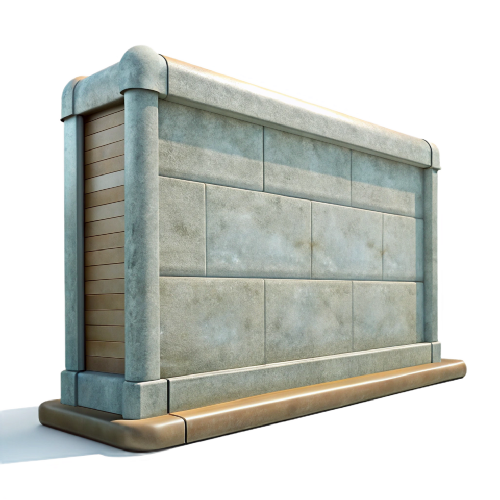 impressive classic Concrete wall, smooth surface, industrial look, authentic png