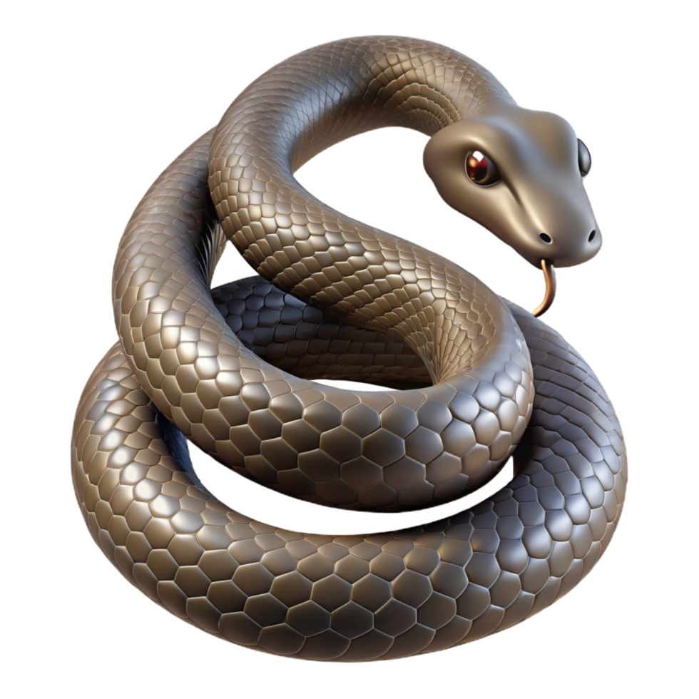 vibrant modern Slithering snake coiled up detailed png