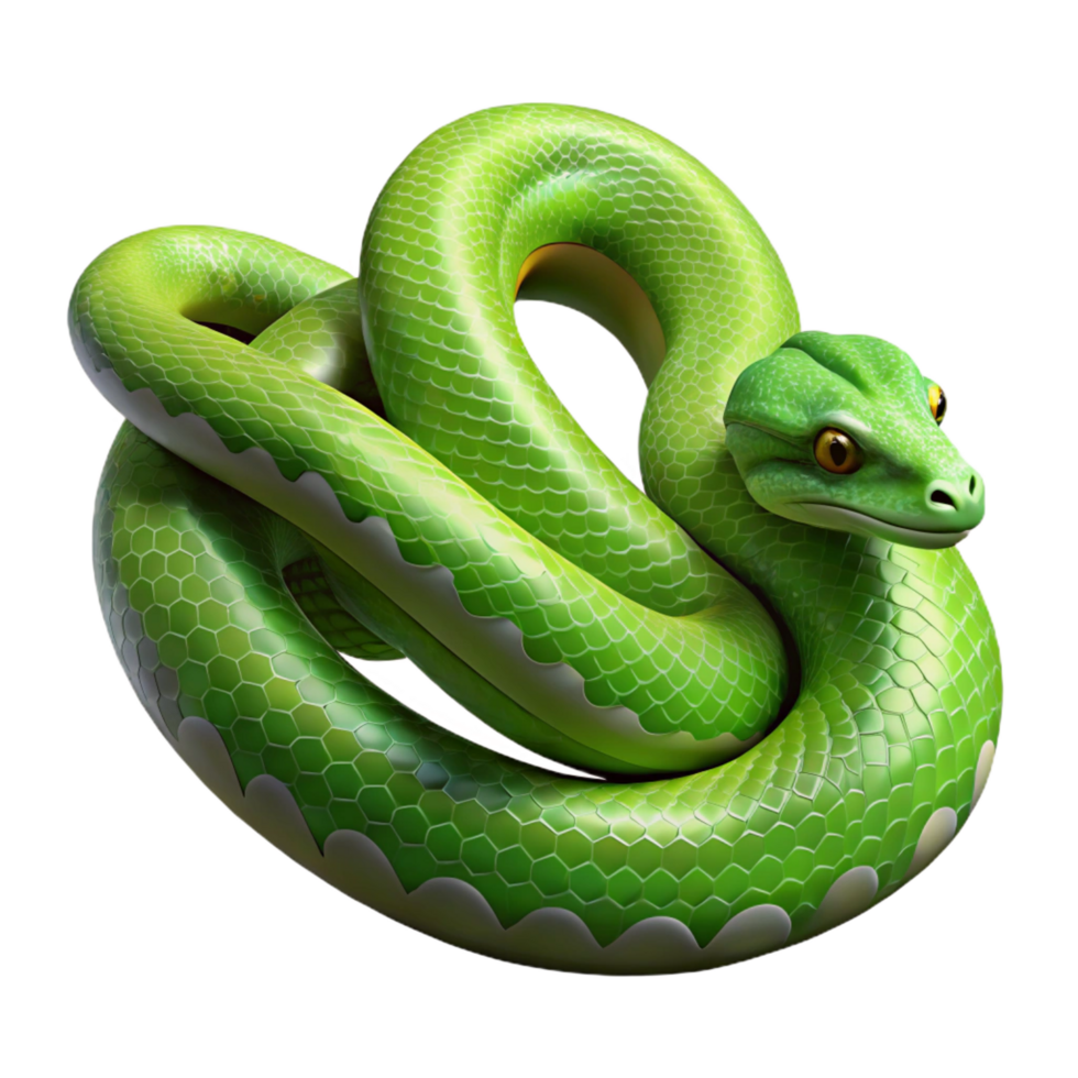 stunning rustic A slithering Green Tree Python, original png