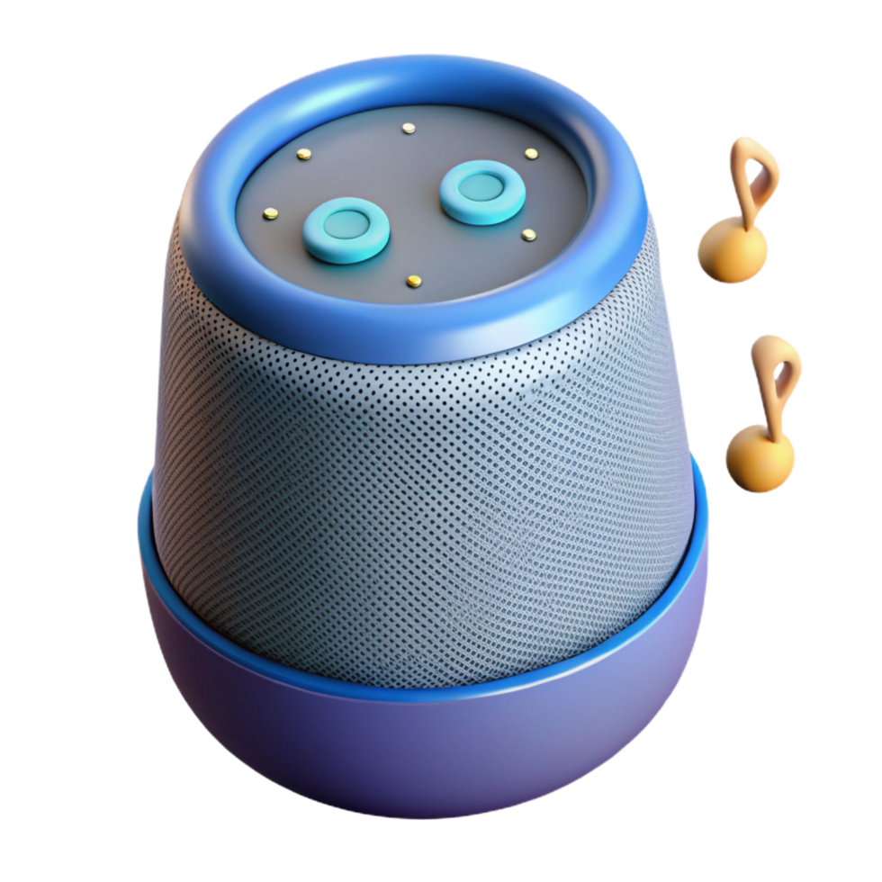 dramatic vintage Smart speaker playing music high resolution png