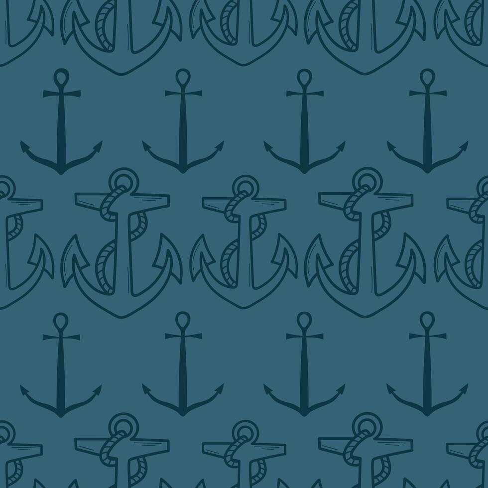 Anchors line seamless pattern background for decoration and packaging vector