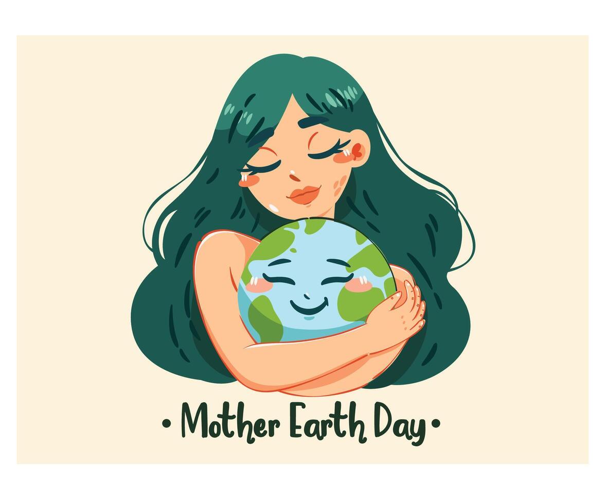 Mother Earth Day Hand Drawn Background vector