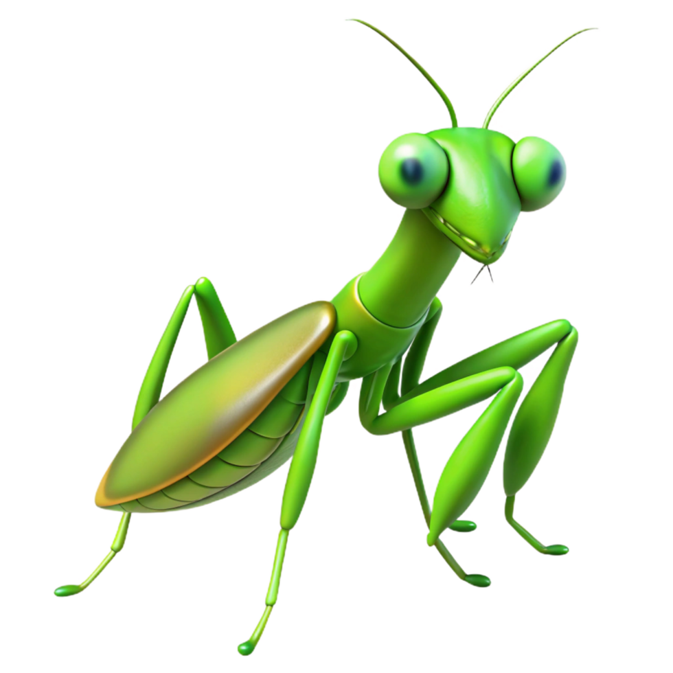 stunning rustic Green praying mantis professional png