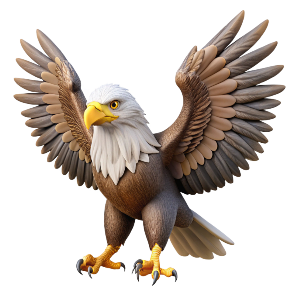 impressive contemporary A majestic bald eagle with wings spread genuine png