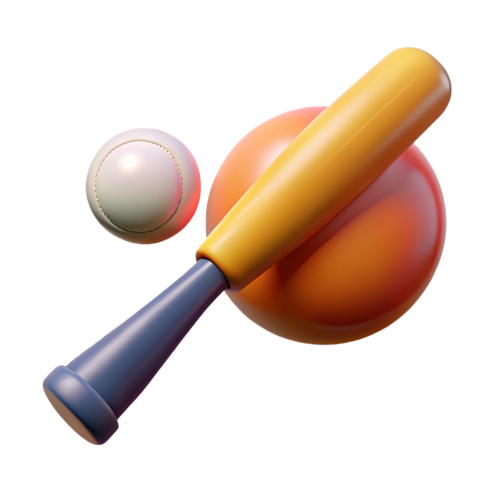 beautiful artistic Baseball bat and ball, 4K png