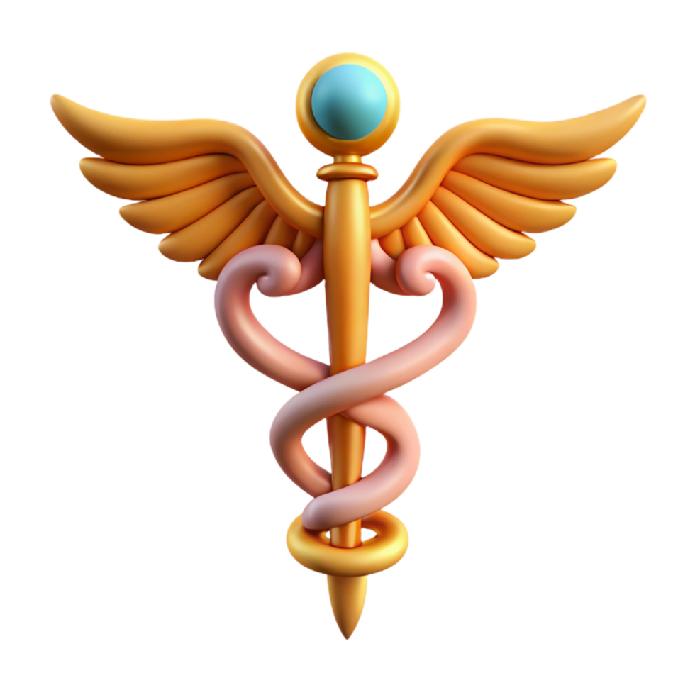beautiful traditional Caduceus, Hermes' staff, high resolution png
