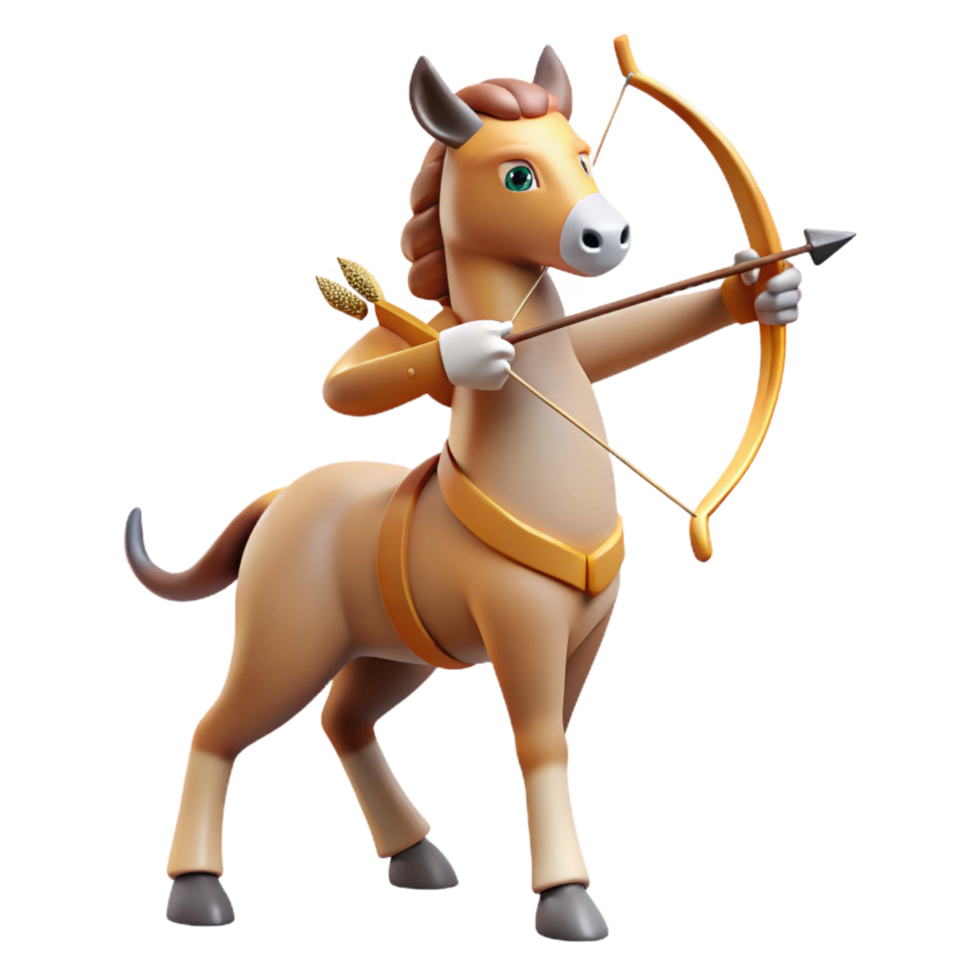 dramatic modern Centaur bow and arrow, hunting weapon, original png
