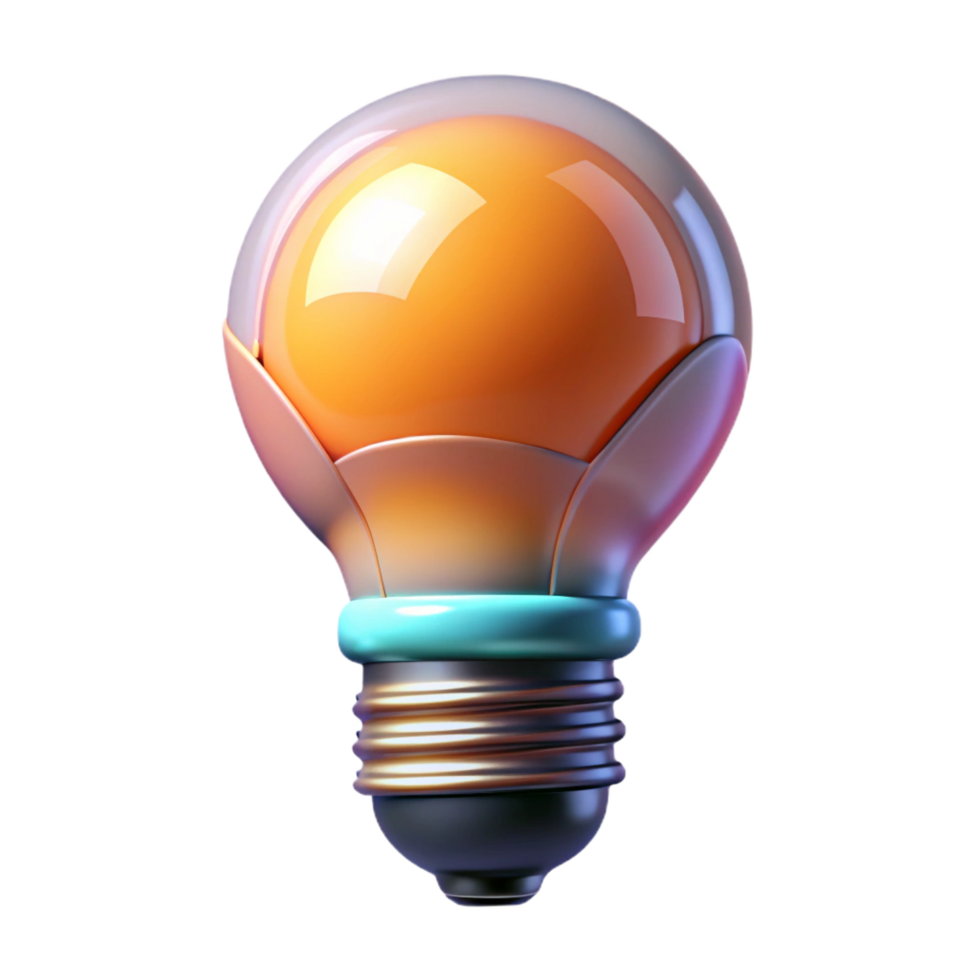 vibrant classic Futuristic lightbulb with adjustable color temperature and brightness 4K png